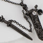 Antique Fantasy Medieval Renaissance Removable Scabbard Rune Sword Dagger Pendant Necklace