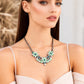 Royal Blue White Bead Accented Pendant Necklace - ALILANG.COM