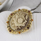 Alilang Vintage Inspired Sparkly Crystal Rhinestones Flower Cameo Pendant Necklace Brooch Pin