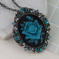 Alilang Vintage Inspired Sparkly Crystal Rhinestones Flower Cameo Pendant Necklace Brooch Pin