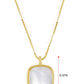 Alilang 925 Silver Vintage Square Pendant With White Fritillaria Shell Chain Necklace For Women Girl Jewelry Gift Wedding