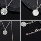 Alilang 925 Sterling Silver Shell Necklace With Octagonal Star Heart Circular Coin Pendants