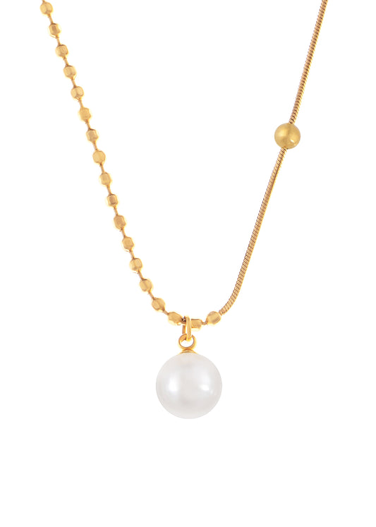 Alilang Pearl Pendant Necklaces for Women Dainty Gold Plated Chain Beach Necklace