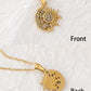 Alilang Gold Toned Stainless Steel Star Moon Sun and Heart Pendant Necklace