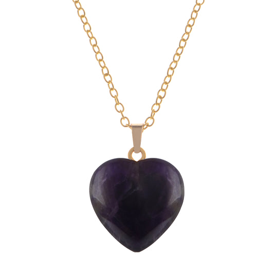 Alilang Natural Stone Heart Gemstone Healing Crystal Pendant Lucky Blessing Energy Necklace for Women Men
