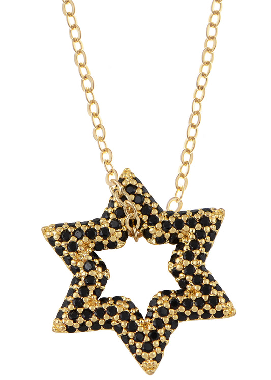 Alilang Sparkly Cubic Zirconia Star Pendant Necklace for Women Christian Jewelry