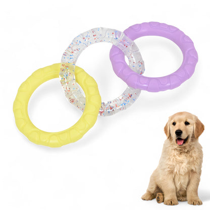 Dog Chew Toy TPR Material Rings Set of Three Durable Tug-of-war Interactive Toy