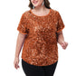 Anna-Kaci Women's Sequin Tops Plus Size Round Neck Sparkle Glitter Short Sleeve Party Tunic Blouse