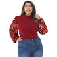 Anna-Kaci Women's Plus Size Sparkle Sequin Sweatshirt Mock Neck Pullover Long Sleeve Glitter Party Tops