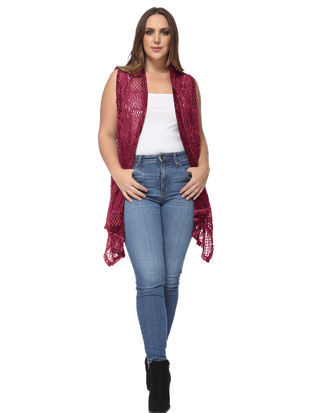 Plus Size Crochet Shawl Cardigan