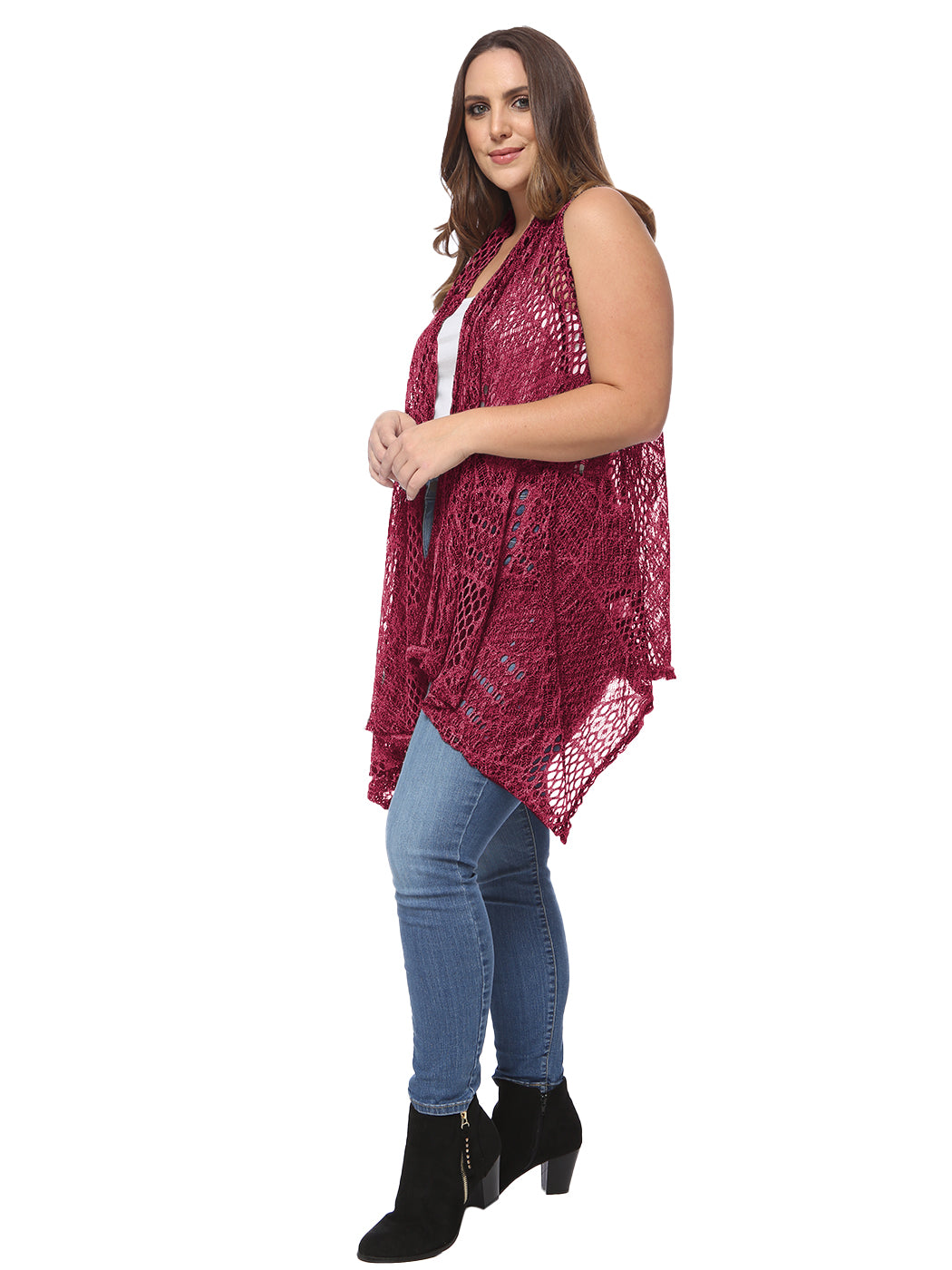 Plus Size Crochet Shawl Cardigan