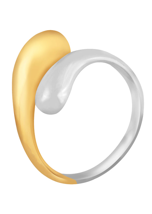 Alilang Chunky Geometry Rings Simple Dome Teardrop Adjustable Wrap Open Statement Ring for Women