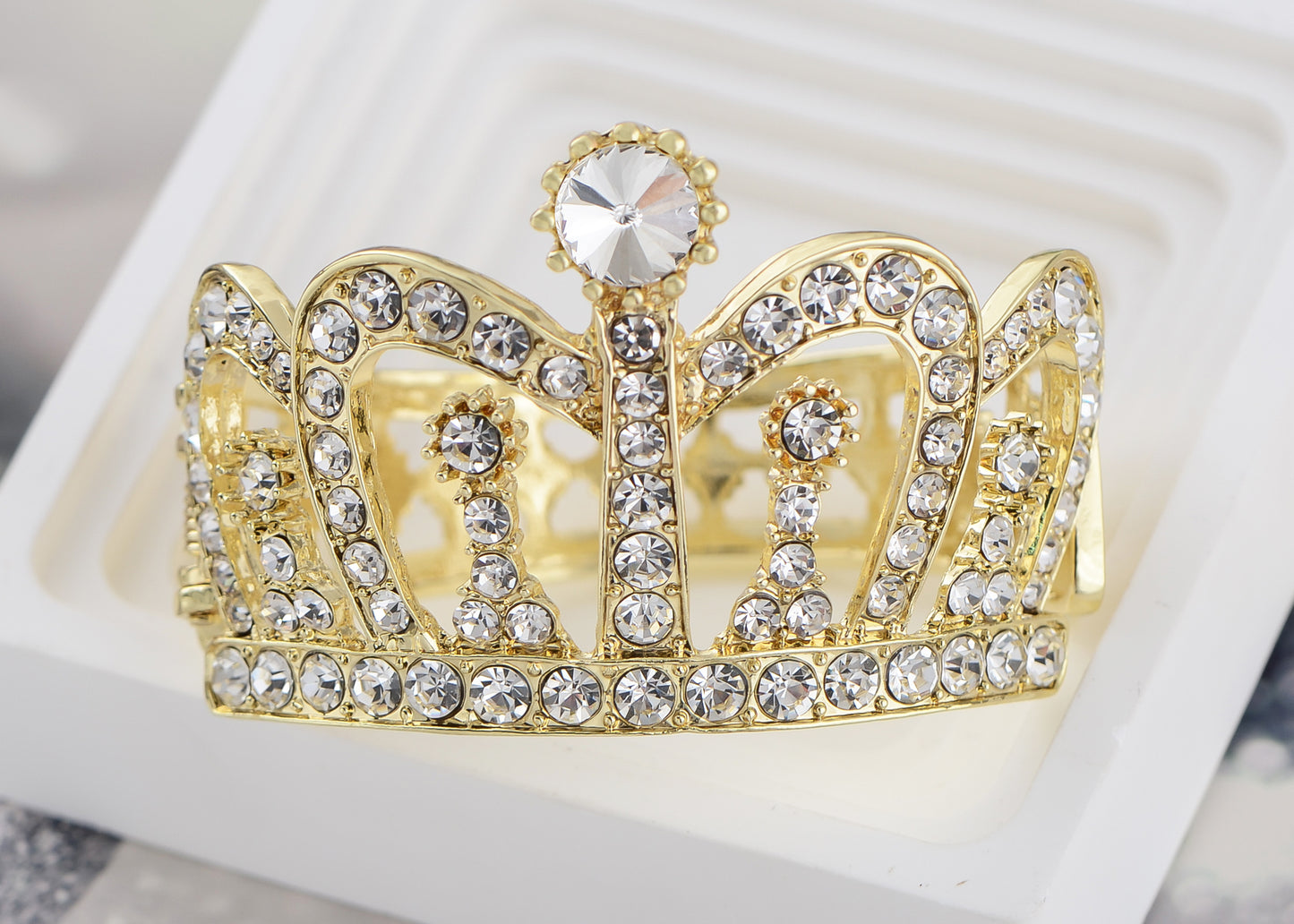 Colored Crown Tiara Princess Cuff Bracelet