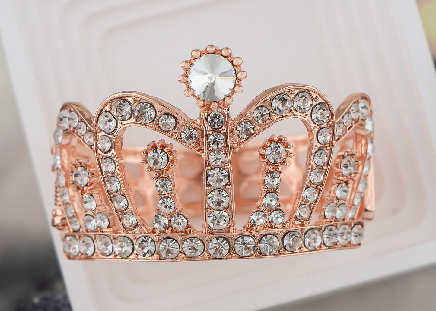 Colored Crown Tiara Princess Cuff Bracelet
