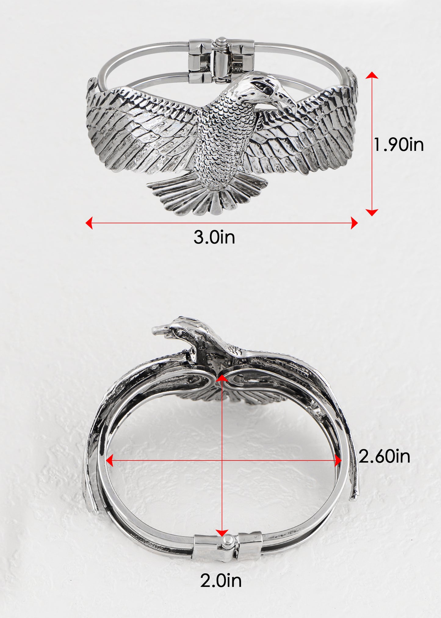 Antique Soaring Eagle Bird Wing Bracelet Bangle Cuff
