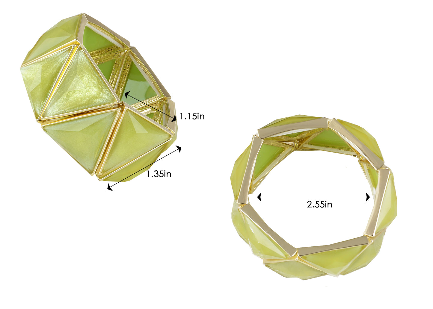 Mint Green Egyptian Pyramid Style Statement Bracelet With D Accents