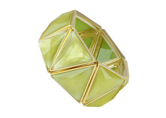Mint Green Egyptian Pyramid Style Statement Bracelet With D Accents