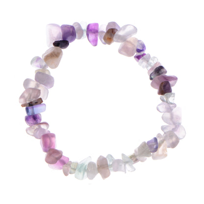 Alilang Natural Stone Chip Bracelet Irregular Gemstone Healing Crystal Quartz Bohemia Stretch Bead Bracelets