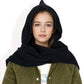 Women's Knitted Hooded Scarf with Versatile Design and Warm Ribbed Texture for Stylish Comfort and Winter Protection - ALILANG.COM
