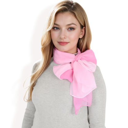 Women's Lightweight Gradient Chiffon Scarves with Flowing Ruffled Edges in Vibrant Multi-Color Designs
