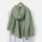 Anna-Kaci Women's Lightweight Crinkled Wrap Scarf with Delicate Lace Trim Edges