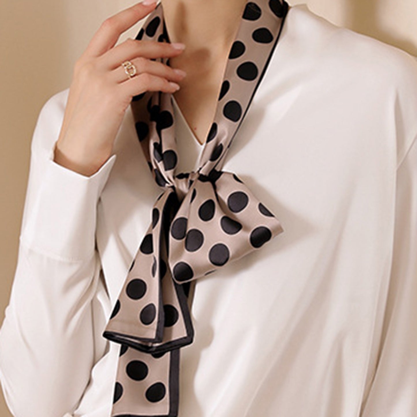 Anna-Kaci Women's Silky Rectangular Neck Scarf with Abstract Print Border Design for Versatile Styling