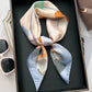 Anna-Kaci Women's Silky Square Scarf with Floral and Rope Print for Neck Hair or Bag Accessory
