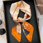 Anna-Kaci Women's Silky Square Scarf with Floral and Rope Print for Neck Hair or Bag Accessory