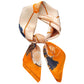 Anna-Kaci Women's Silky Square Scarf with Floral and Rope Print for Neck Hair or Bag Accessory