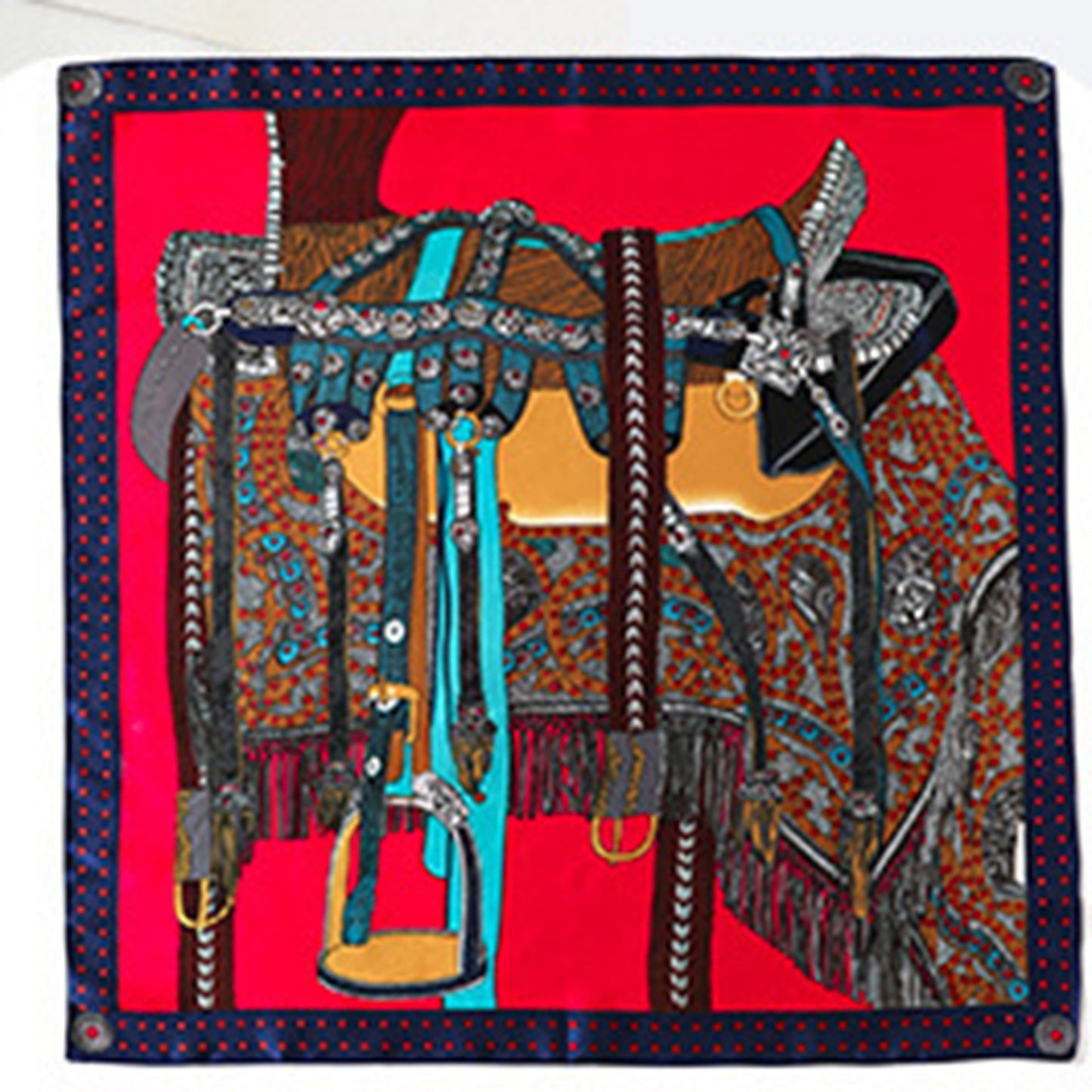 Anna-Kaci Women's Colorful Boho Patterned Satin Scarf with Abstract Print for Neck Hair or Handbag Accent