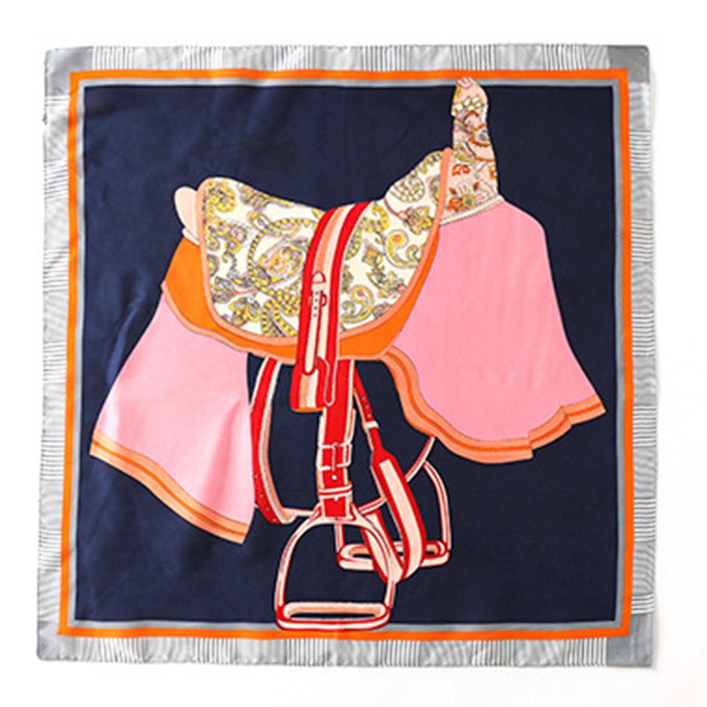 Anna-Kaci Women's Colorful Boho Patterned Satin Scarf with Abstract Print for Neck Hair or Handbag Accent