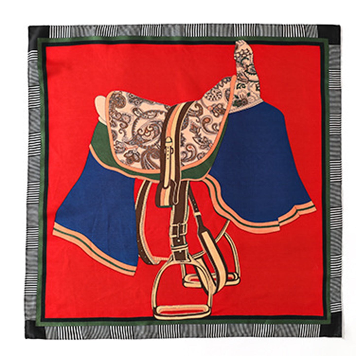 Anna-Kaci Women's Colorful Boho Patterned Satin Scarf with Abstract Print for Neck Hair or Handbag Accent