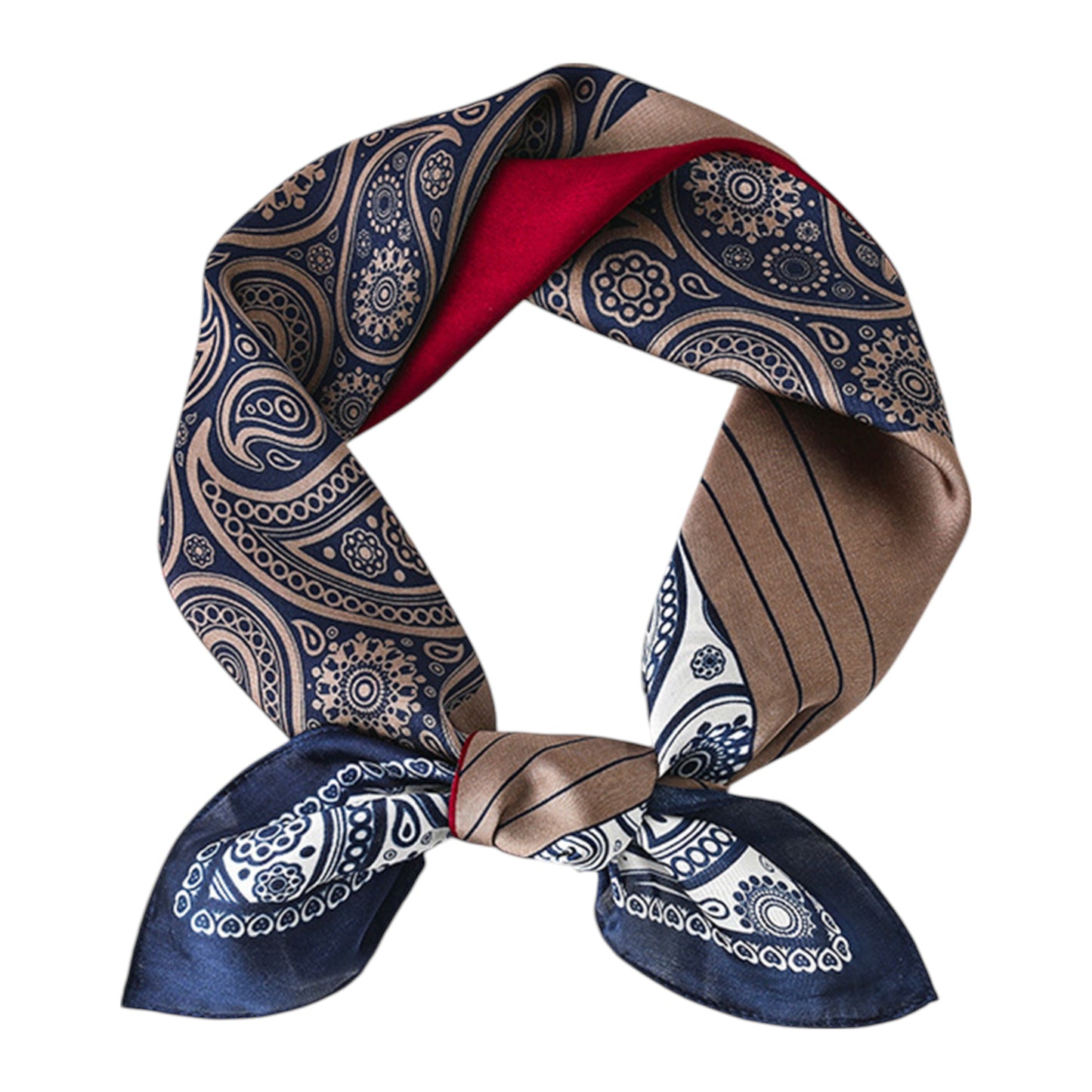 Anna-Kaci Women's Vintage-Inspired Satin Scarf with Artistic Print and Map Detail for Hair Neck or Bag Accessory