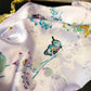 Anna-Kaci Women's Satin Square Scarf with Butterfly and Floral Print Lightweight Silky Neck Head or Bag Accessory