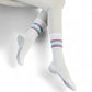 Alilang Women's 3-Pack Non-Slip Athletic Crew Socks with Striped Detail and Cushioned Support - One Size Fits Most