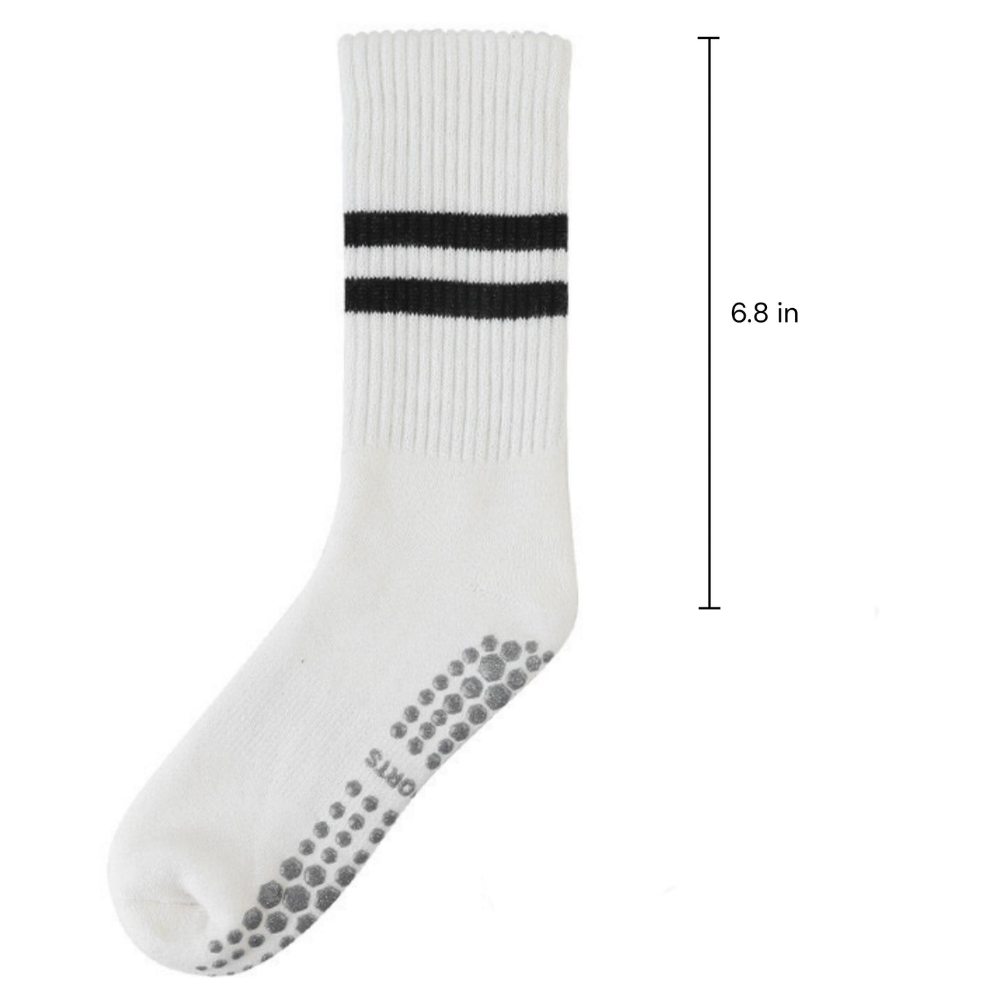 Alilang Women's 3-Pack Non-Slip Athletic Crew Socks with Striped Detail and Cushioned Support - One Size Fits Most