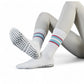 Alilang Women's 3-Pack Non-Slip Athletic Crew Socks with Striped Detail and Cushioned Support - One Size Fits Most