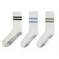 Alilang Women's 3-Pack Non-Slip Athletic Crew Socks with Striped Detail and Cushioned Support - One Size Fits Most