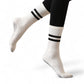 Alilang Women's 3-Pack Non-Slip Athletic Crew Socks with Striped Detail and Cushioned Support - One Size Fits Most