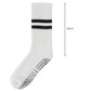 Alilang Women's 3-Pack Non-Slip Athletic Crew Socks with Striped Detail and Cushioned Support - One Size Fits Most