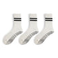 Alilang Women's 3-Pack Non-Slip Athletic Crew Socks with Striped Detail and Cushioned Support - One Size Fits Most