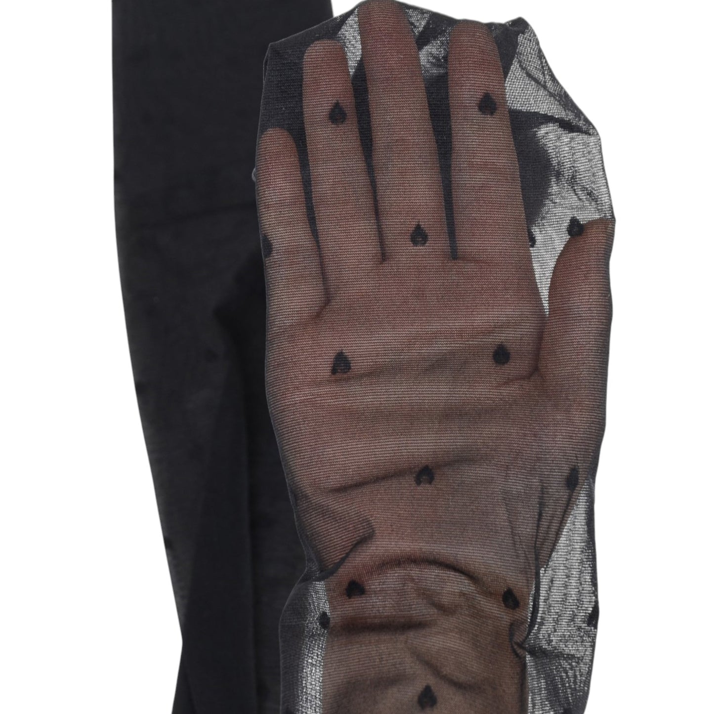 Anna-Kaci Sheer Heart Pattern Tights with Delicate Allover Embroidery