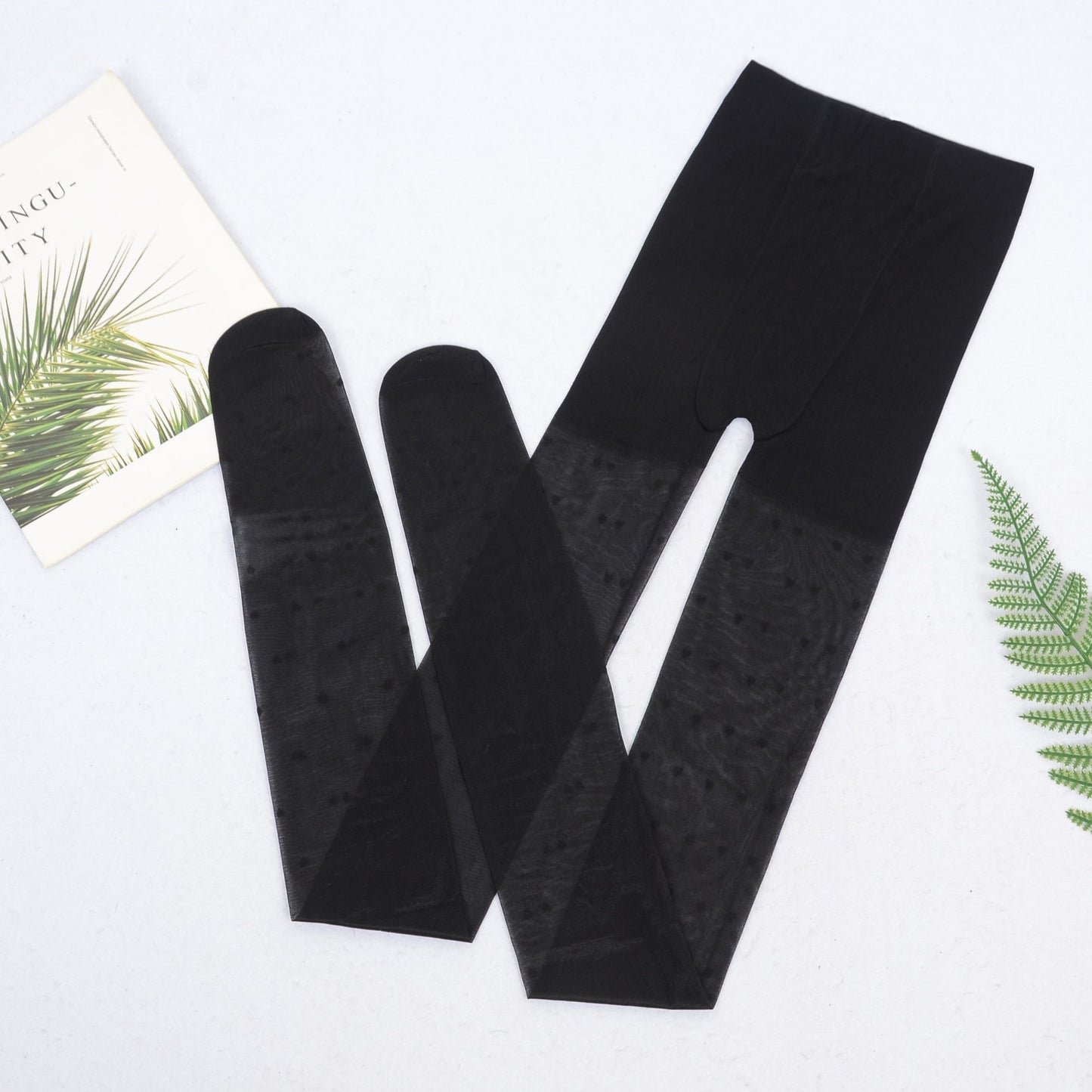 Anna-Kaci Sheer Heart Pattern Tights with Delicate Allover Embroidery