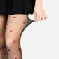 Anna-Kaci Sheer Heart Pattern Tights with Delicate Allover Embroidery