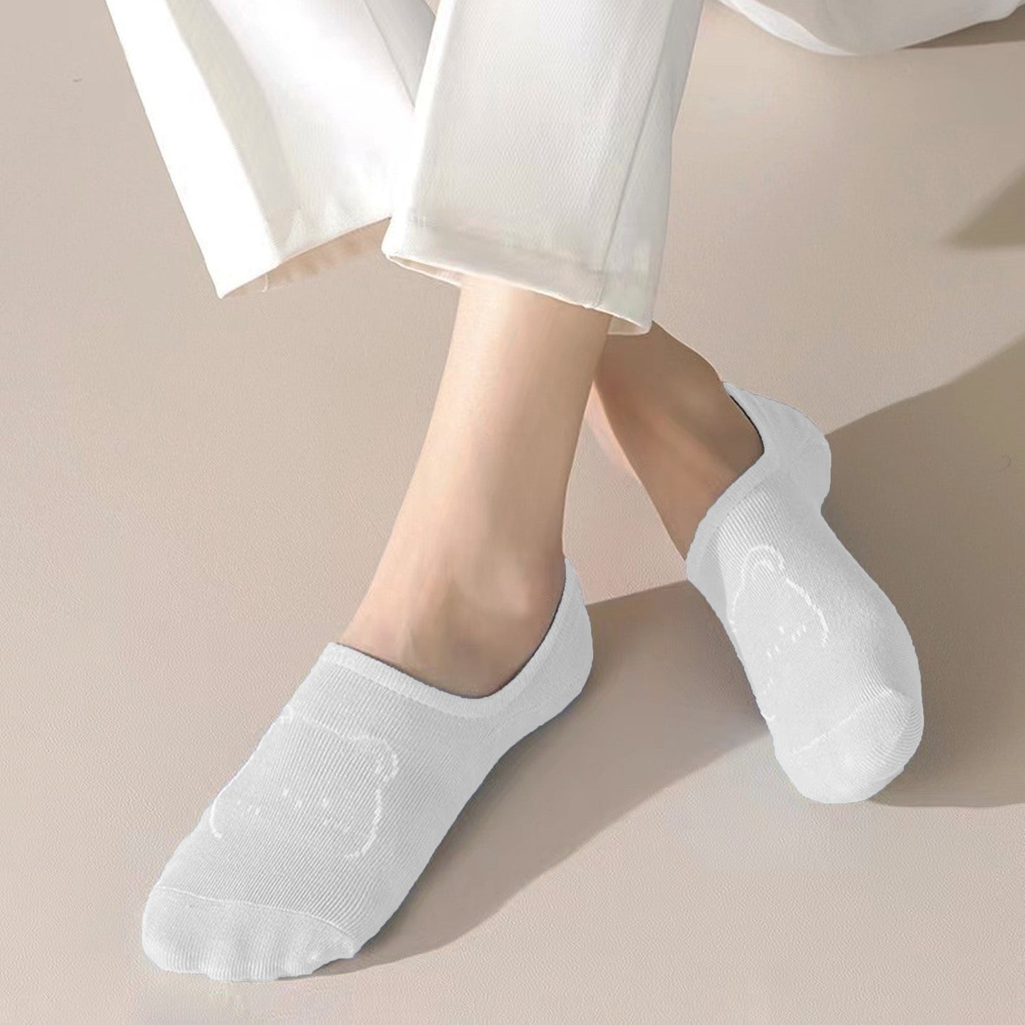 Anna-Kaci Women's Non-slip No Show Socks 6pk Invisible Liner Adorable Bear