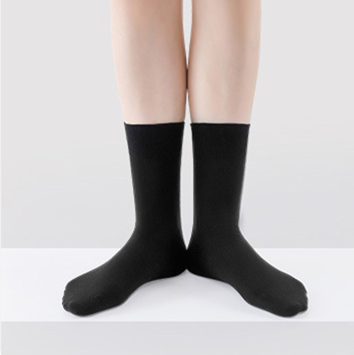 Anna-Kaci Women's Solid Crew Socks 2-Pack Soft Stretch Knit Comfortable Lightweight Everyday Fit