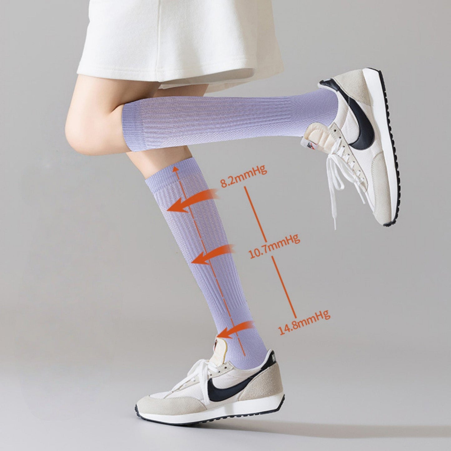 Anna-Kaci Women's Knee High Compression Socks with Arch Support and Stretch Fit for Running and Recovery 2-Pack