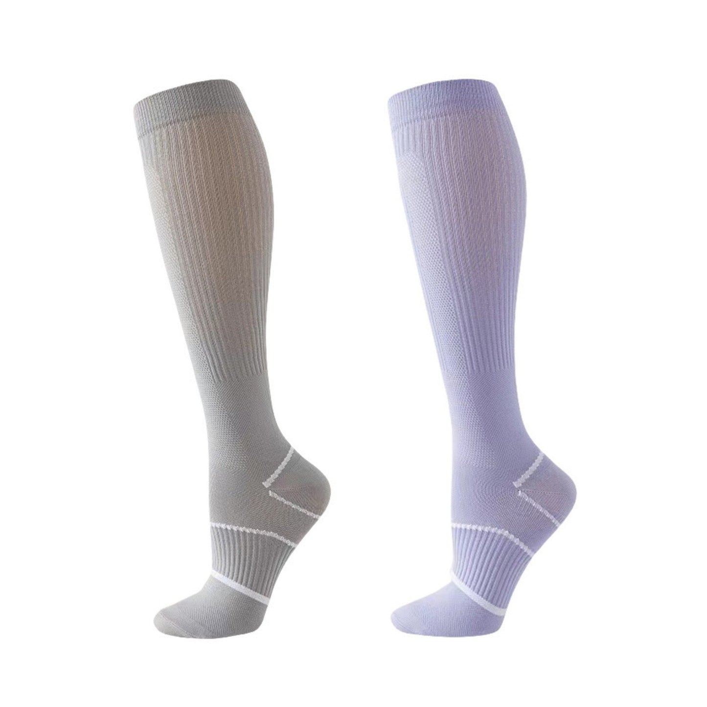 Anna-Kaci Women's Knee High Compression Socks with Arch Support and Stretch Fit for Running and Recovery 2-Pack