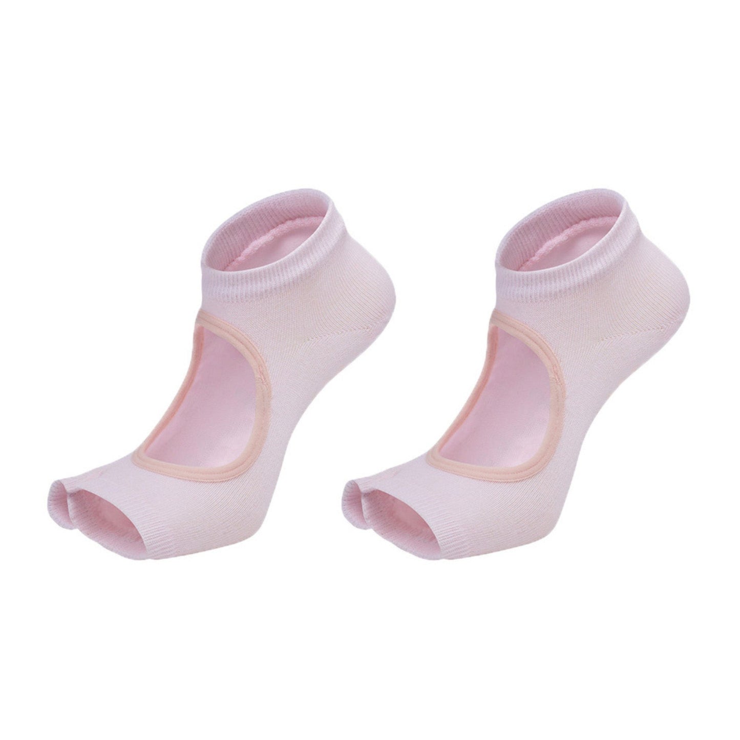 Anna-Kaci Women's Open Toe Yoga Socks with Anti-Slip Grip Sole Breathable Fabric for Barre and Pilates 2-Pack
