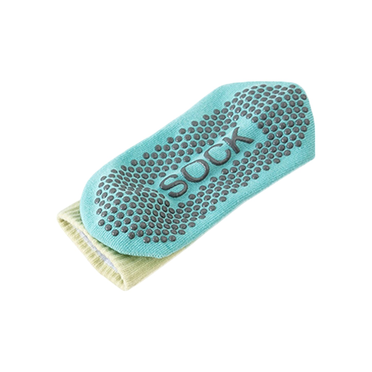 Anna-Kaci 2 Pairs Gradient Ribbed Crew Socks with Non-Slip Grip Bottom for Indoor or Studio Use